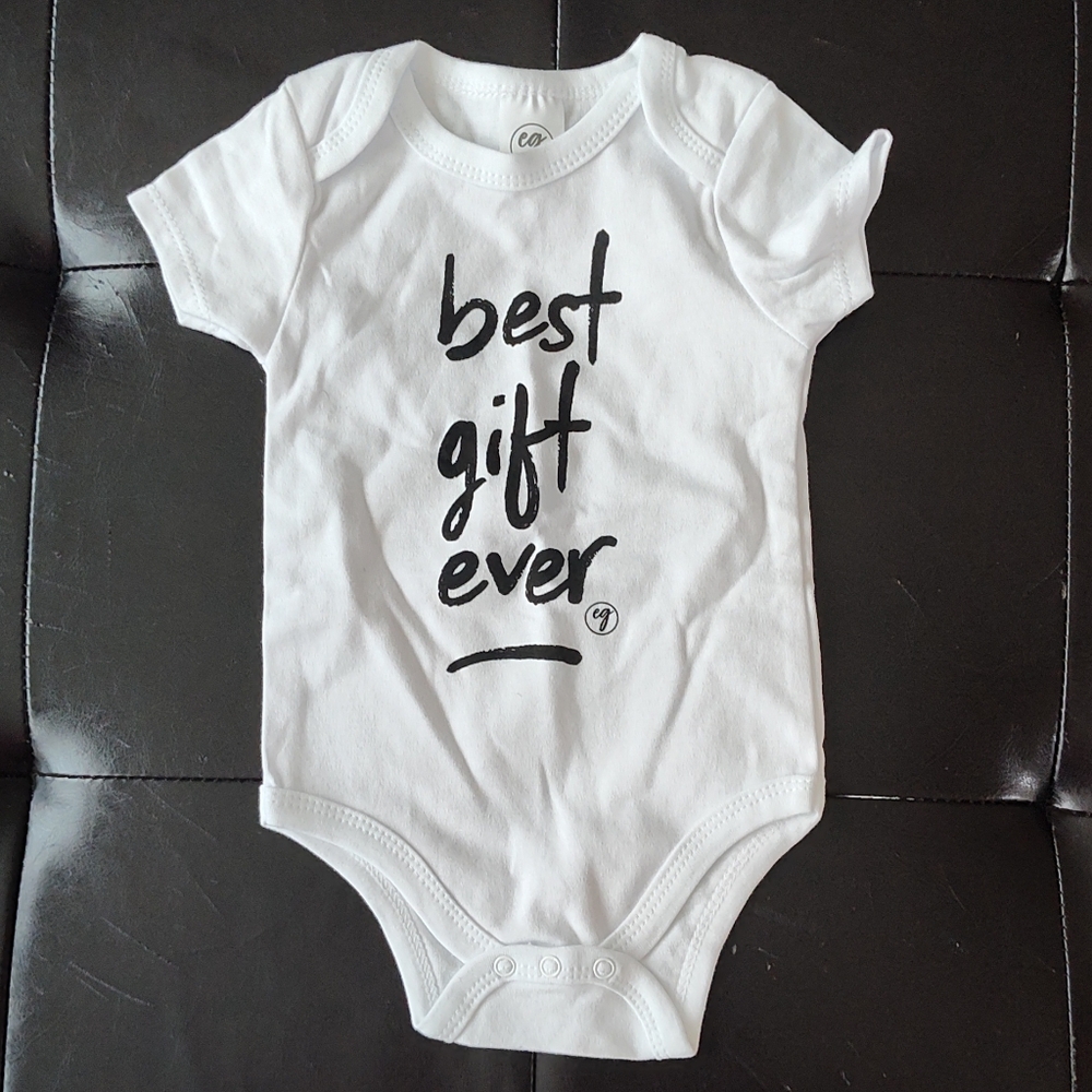 Best Gift Ever White Baby Onesie 3-6 Months NWOT
